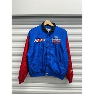 Chase Authentics Dale Jarrett 88 NASCAR Ford Credit Racing Jacket Blue Red Small
